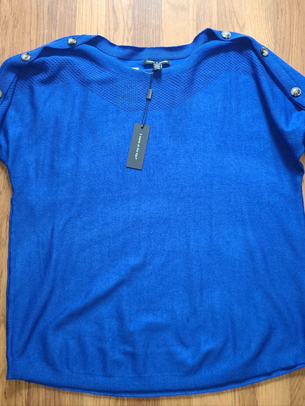 Cable & Gauge Royal Blue Knit Sweater Top Sz Xl